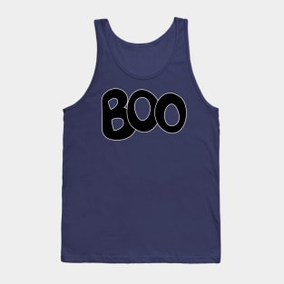 BOO text art in black bubble letters Tank Top